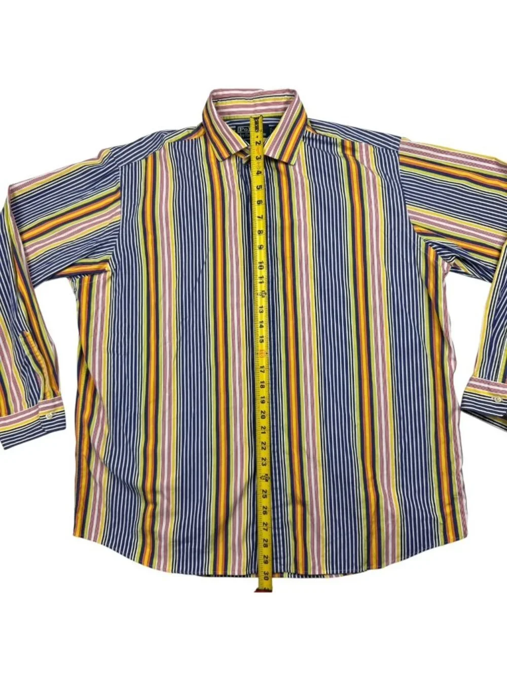 VTG Polo Ralph Lauren Westeron Men's Button Shirt Multicolor Stripe • XL